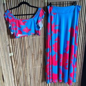 Floral Maxi Skirt and Crop Top